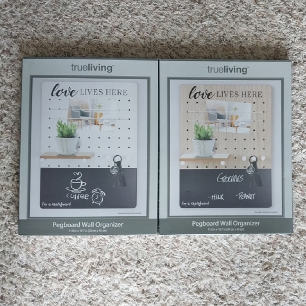 NWT - Lot Of 2 Trueliving Pegboard Wall Organizers